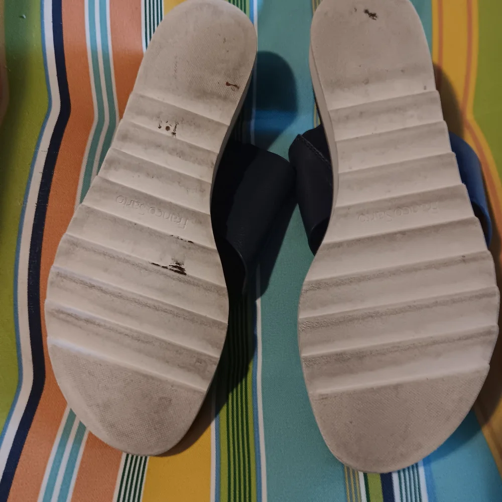 Franco Sarto Dark Blue Leather Sandals - Picture 3 of 3